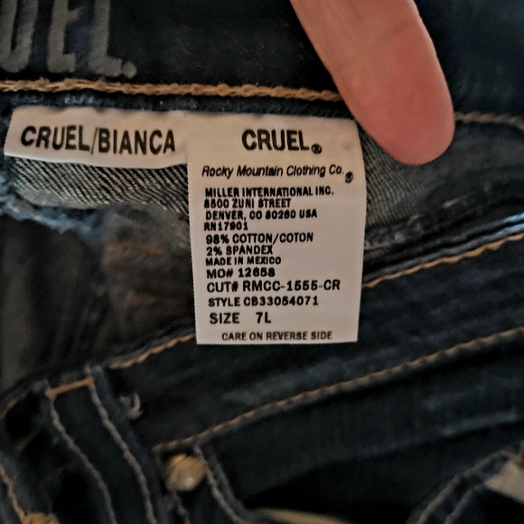 Cruel Jeans, size 7 Long - Picture 3 of 3